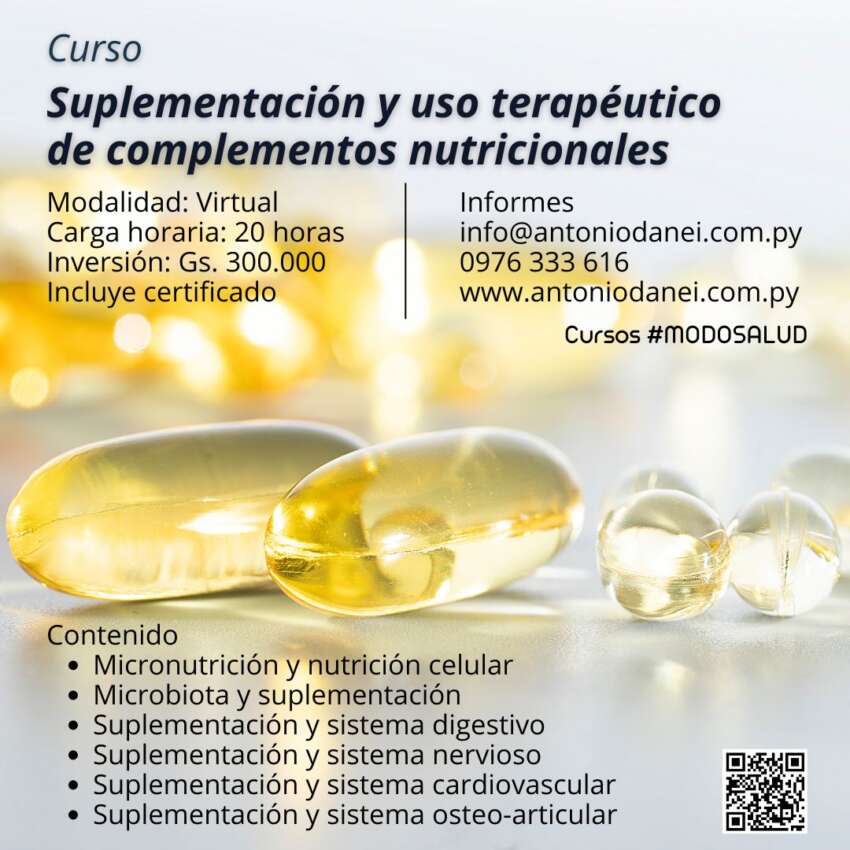 Suplementación y uso terapéutico de complementos nutricionales